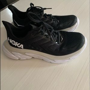 Black Hoka running shoes